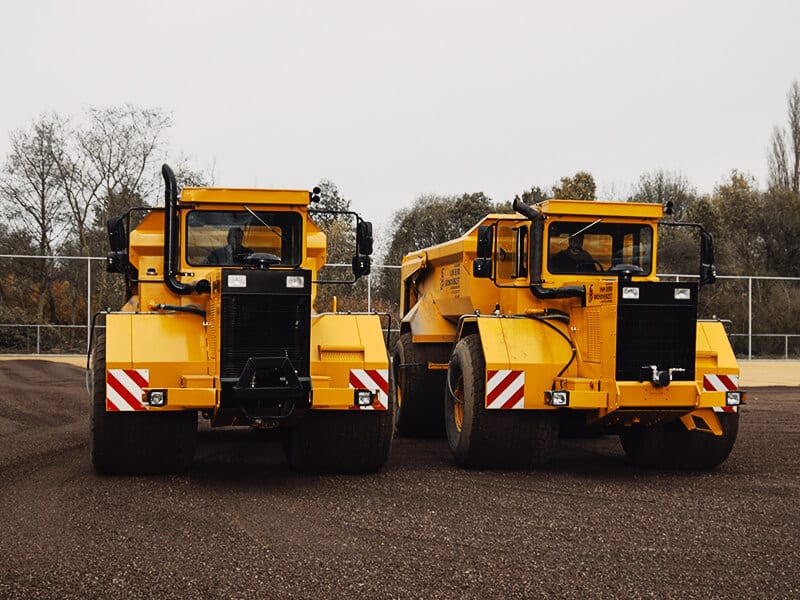 Van Eerd Groep - Innovatie Dumpers met ballonbanden voor zwaar materieel vervoer